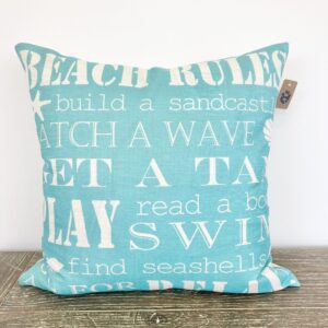 Beach Rules Throw Pillow
